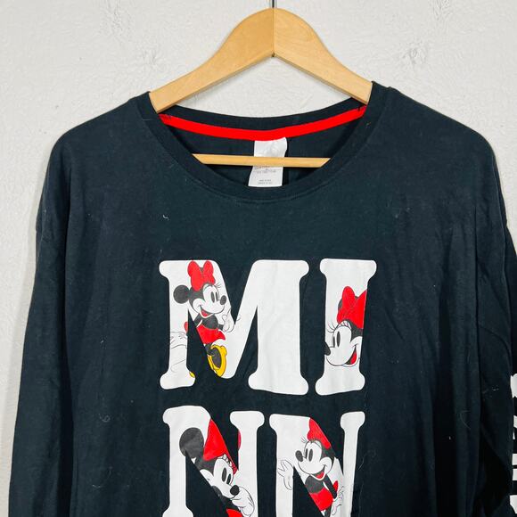 NEW! Disney Minnie Mouse Since 1928 Long Sleeve Pullover Tee Top Shirt Black- XL - Picture 2 of 6